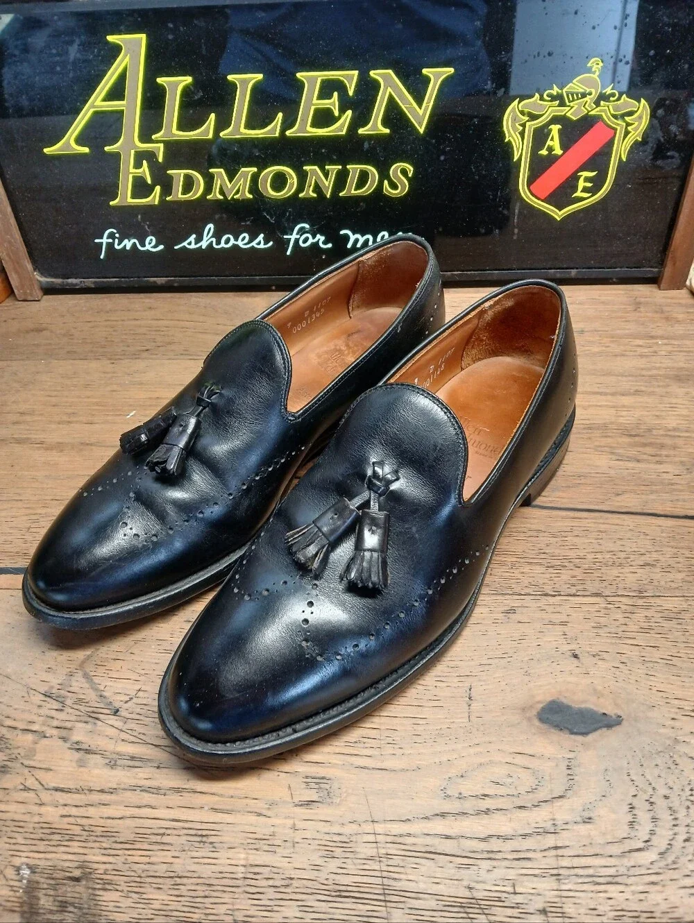 Allen Edmonds Black Leather Tassel Loafers